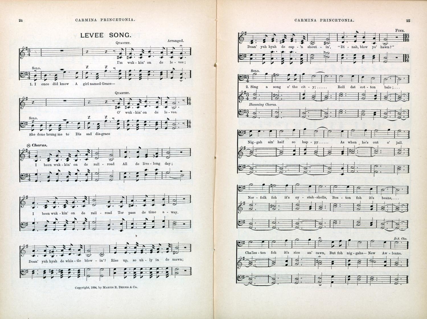 Score of "Levee Song"
