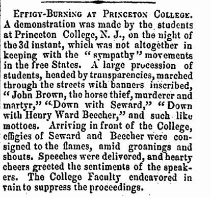 "Effigy-Burning at Princeton College"