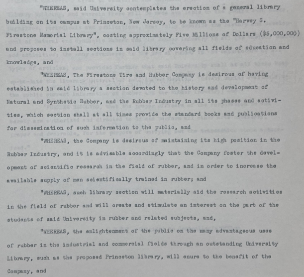 Firestone Library's Founding Document