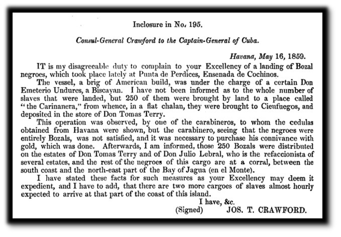 Letter from Joseph T. Crawford to the Captain-General of Cuba