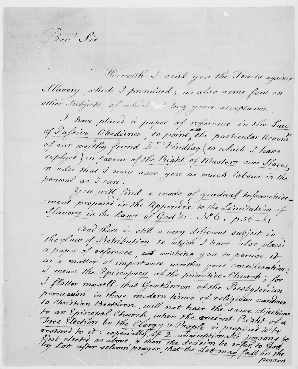 Letter from Granville Sharp