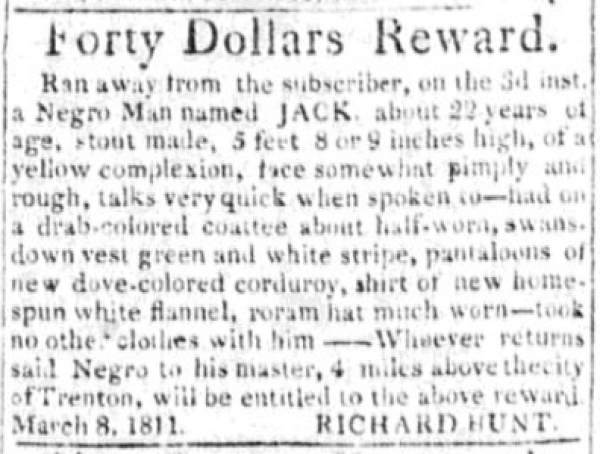 "Forty Dollars Reward" for Jack