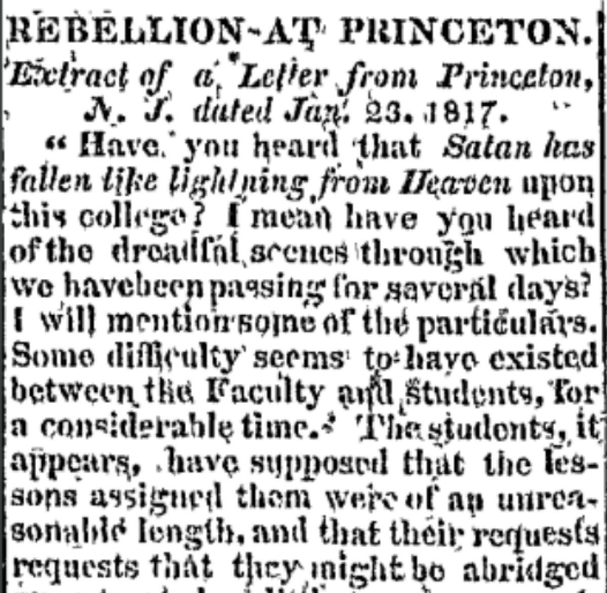"Rebellion at Princeton"
