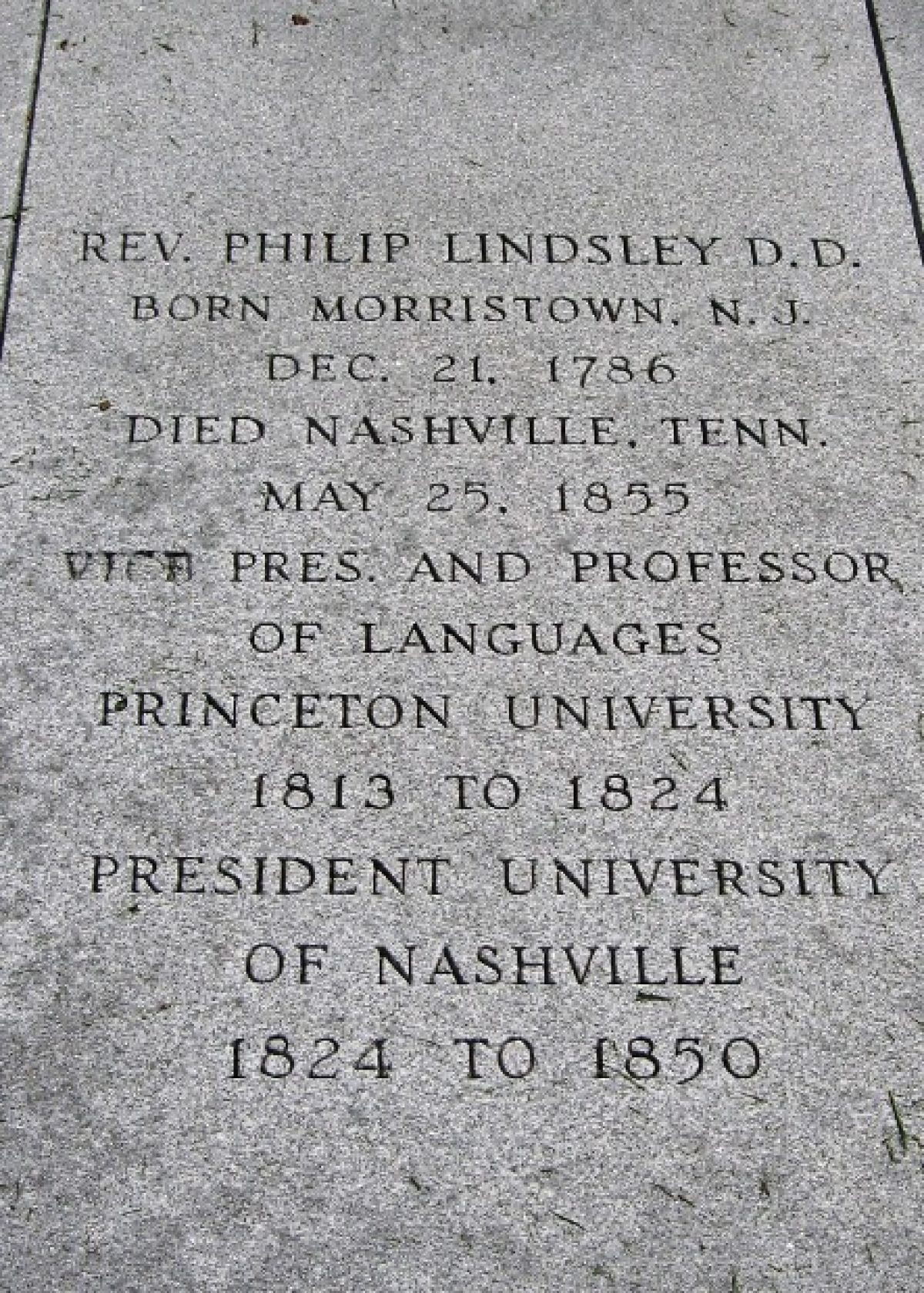 Philip Lindsley Grave Stone
