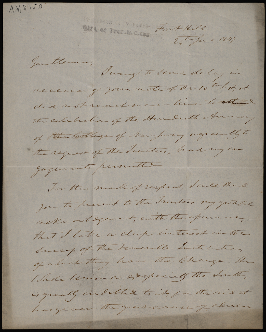 Letter from John C. Calhoun